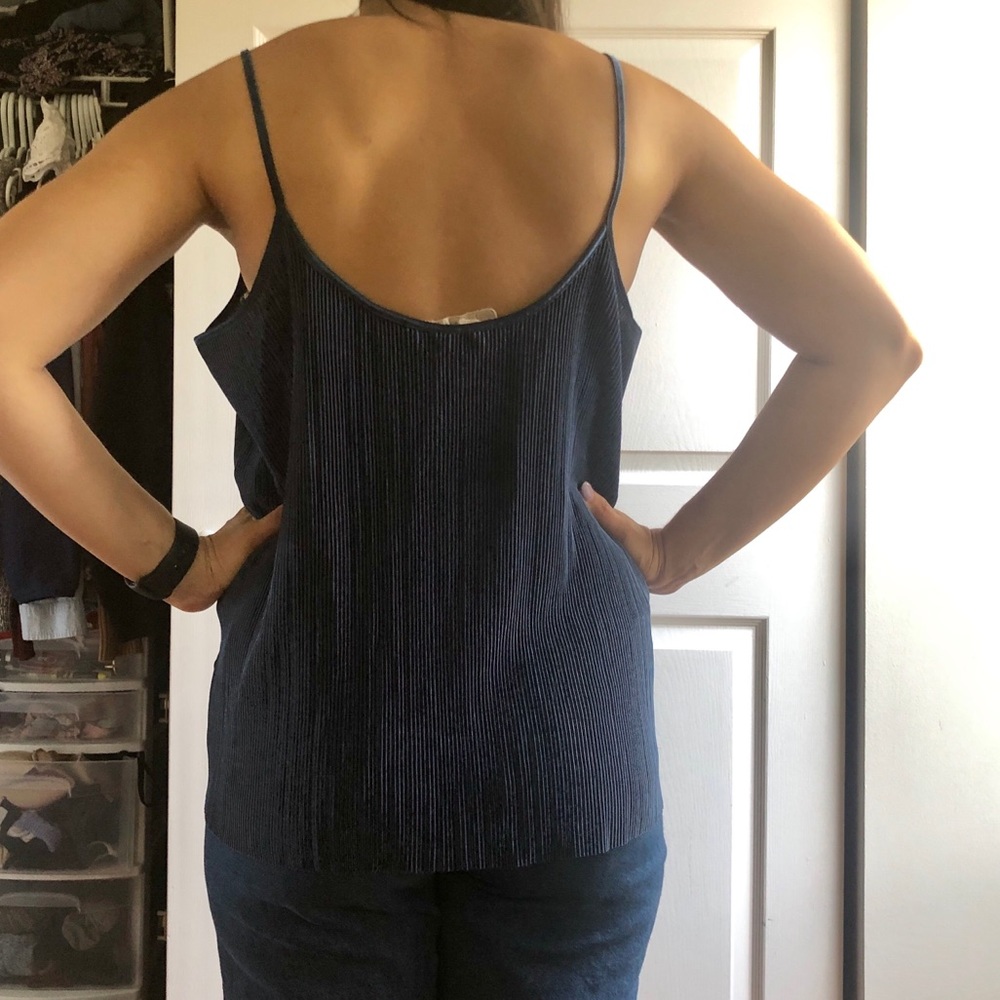 Blue Stringy Tank Top